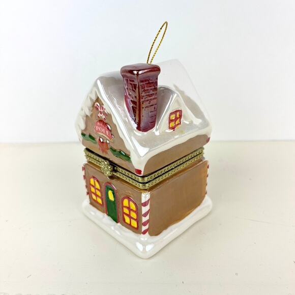 Mr Christmas Ceramic North Pole House Music Box Ornament - Picture 3 of 7